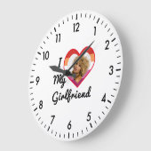 Lesbian Pride Custom Foto I Liebe My Girlfriend Große Wanduhr (Winkel)