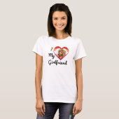 Lesbian Pride Custom Foto I Liebe My Girlfriend T-Shirt (Vorne ganz)