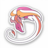 Lesbian Pride Dragon Aufkleber (Vorderseite)
