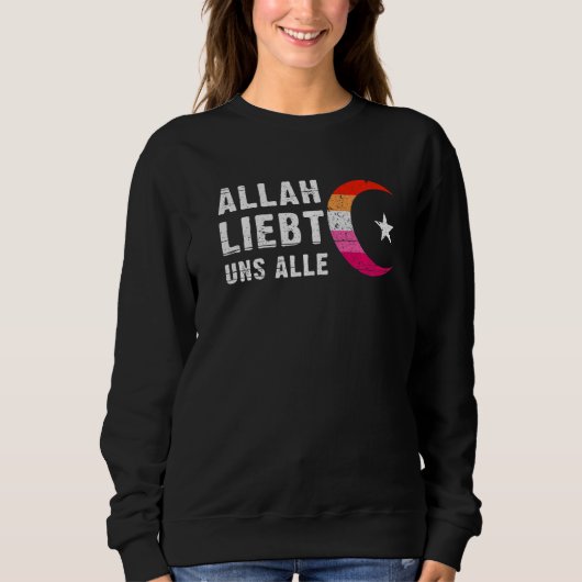 Lesbian Pride Flag Hilal crescent moon Islam  1 Sweatshirt (Vorderseite)