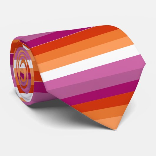 Lesbian Pride Flag Neck Tie Krawatte (Gerollt)