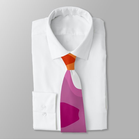 Lesbian Pride Flag Paint Swirl Art Neck Tie Krawatte (Gebunden)