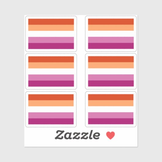 Lesbian Pride Flag Sticker Pack (Blatt)