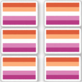 Lesbian Pride Flag Sticker Pack (Vorderseite)