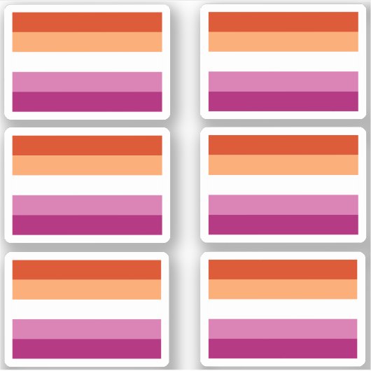 Lesbian Pride Flag Sticker Pack (Vorderseite)