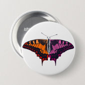 Lesbian Pride Flag Swallowtail Butterfly Button (Vorne & Hinten)