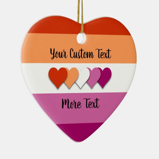 Lesbian pride flag with text keramik ornament (Rechts)