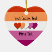 Lesbian pride flag with text keramik ornament (Vorne)