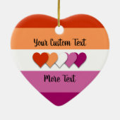 Lesbian pride flag with text keramik ornament (Hinten)