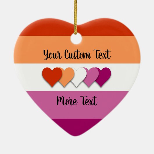 Lesbian pride flag with text keramik ornament (Hinten)