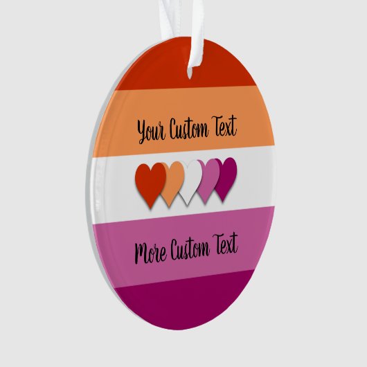 Lesbian pride flag with text ornament (Vorderseite)
