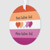 Lesbian pride flag with text ornament (Vorderseite)