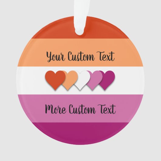 Lesbian pride flag with text ornament (Vorderseite)