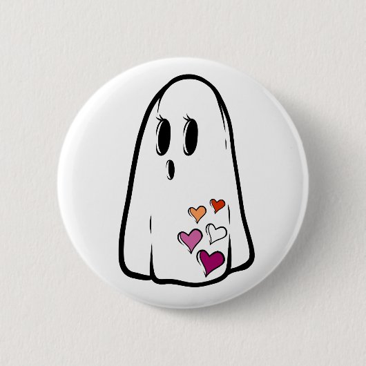 Lesbian Pride Ghost Button (Vorderseite)