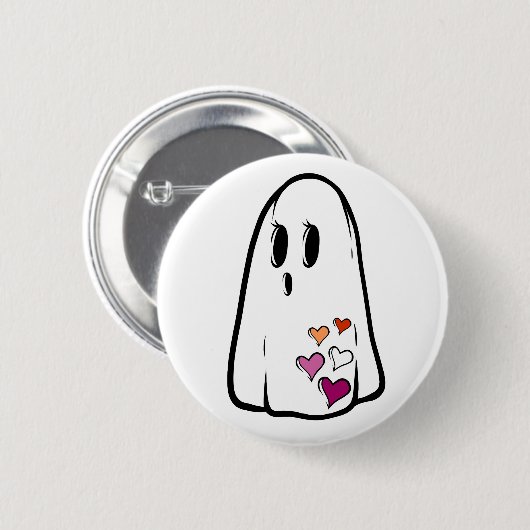 Lesbian Pride Ghost Button (Vorne & Hinten)