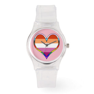 Lesbian Pride Heart Armbanduhr