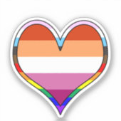 Lesbian Pride Heart Aufkleber (Vorderseite)