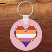 Lesbian Pride Heart Keychain Schlüsselanhänger (Vorderseite)