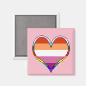 Lesbian Pride Heart Magnet (Vorderseite/Rückseite)