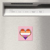 Lesbian Pride Heart Magnet (In Situ (Geschirrspüler))