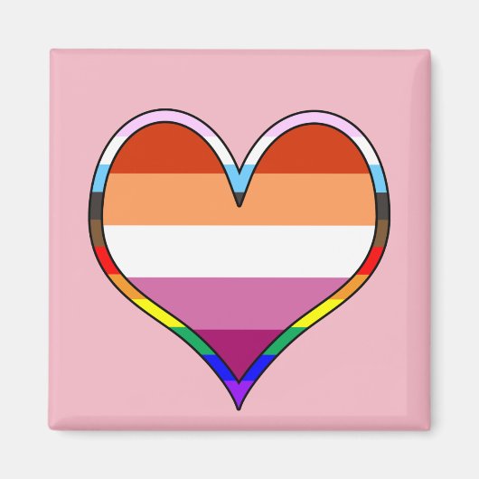Lesbian Pride Heart Magnet (Vorne)