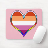 Lesbian Pride Heart Mousepad (Mit Mouse)