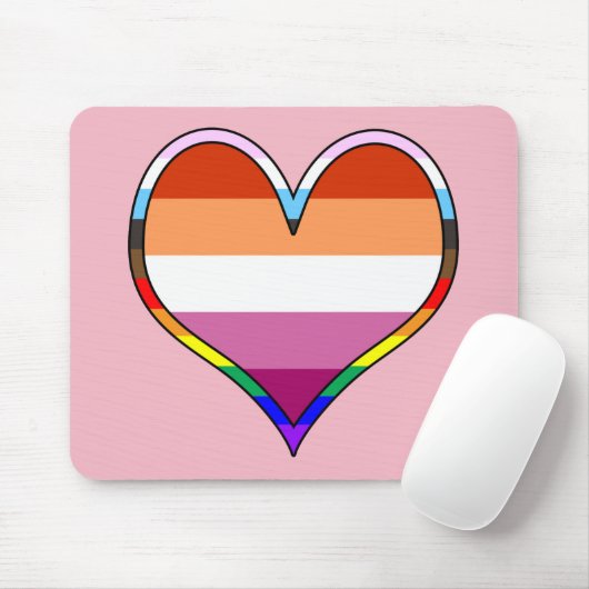 Lesbian Pride Heart Mousepad (Mit Mouse)
