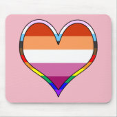 Lesbian Pride Heart Mousepad (Vorne)