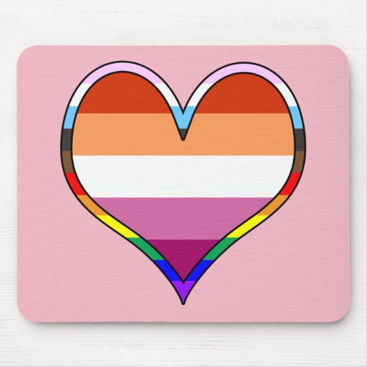 Lesbian Pride Heart Mousepad (Vorne)