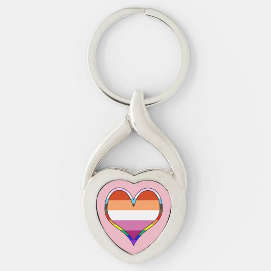 Lesbian Pride Heart Schlüsselanhänger (Vorderseite)