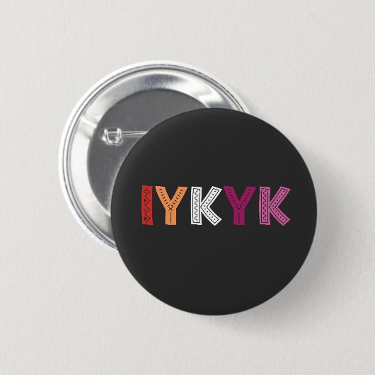 Lesbian Pride IYKYK Button (Vorne & Hinten)