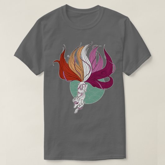 Lesbian Pride Kitsune T-Shirt (Design vorne)