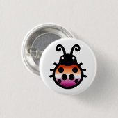 Lesbian Pride Ladybug Pin Badge Button (Vorne & Hinten)