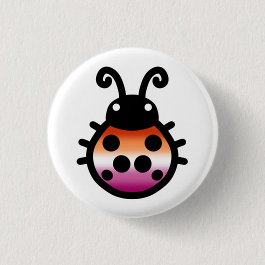 Lesbian Pride Ladybug Pin Badge Button (Vorderseite)
