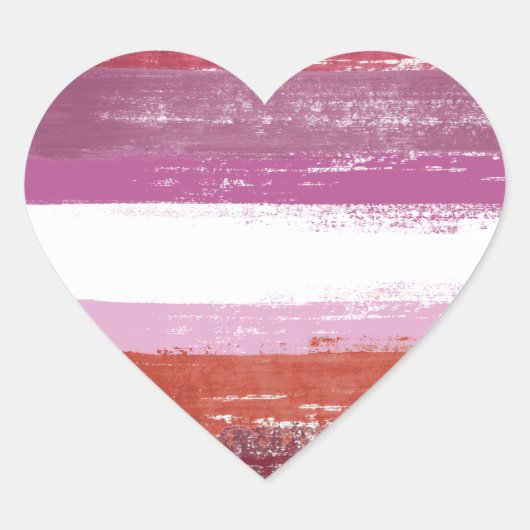 Lesbian Pride Paint Herz-Aufkleber (Vorderseite)