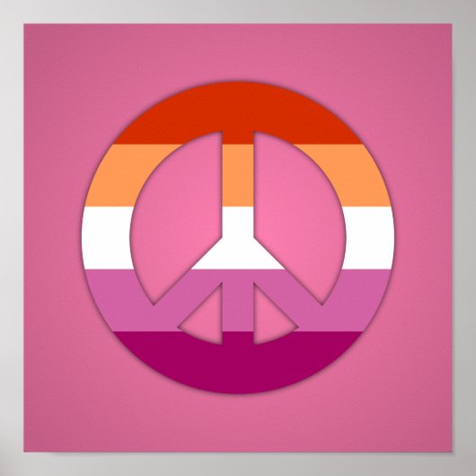 Lesbian pride peace sign poster (Vorne)
