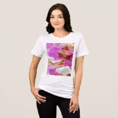 Lesbian Pride Pink Orchid Aesthetic Sapphic WLW Tri-Blend Shirt (Vorderseite voll)