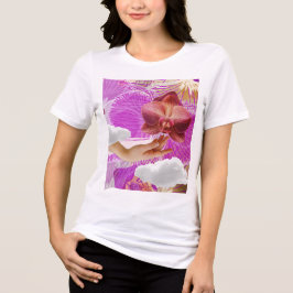 Lesbian Pride Pink Orchid Aesthetic Sapphic WLW Tri-Blend Shirt