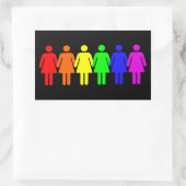 Lesbian Pride Rechteckiger Aufkleber (Tasche)