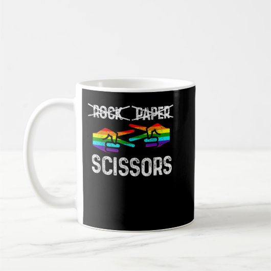 Lesbian Pride Rock Paper Scissors Funny LGBTQ Rain Kaffeetasse (Links)