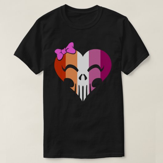 Lesbian Pride Skully Unisex T-Shirt (Design vorne)