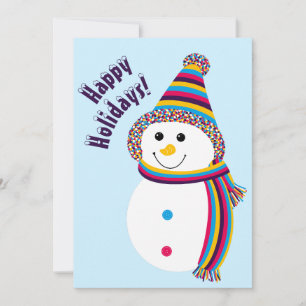 Lesbian Pride Snowman Snowperson Happy Holidays Feiertagskarte