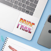 Lesbian Pride Word Aufkleber (Laptop mit iPhone)