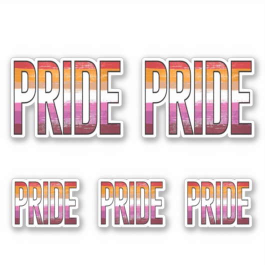 Lesbian Pride Word Aufkleber (Vorderseite)