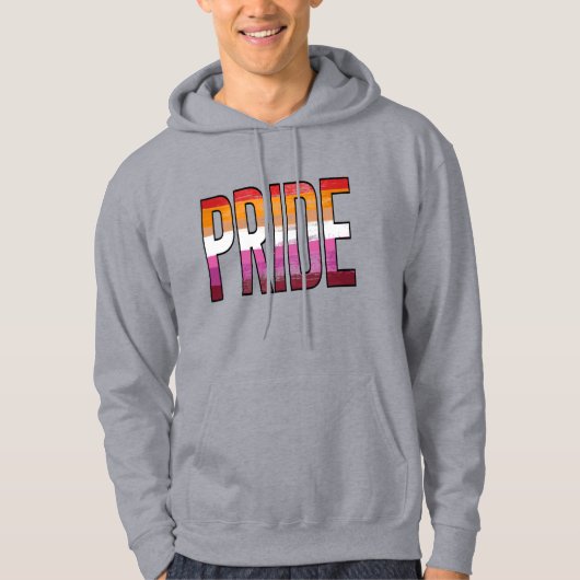 Lesbian Pride Word Hoodie (Vorderseite)