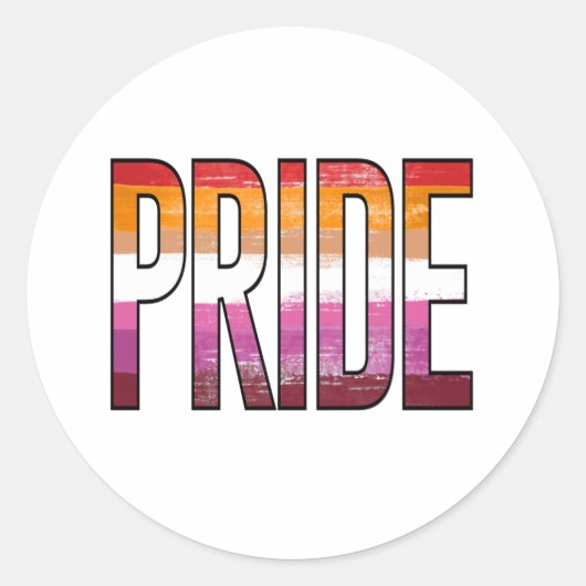 Lesbian Pride Word Runder Aufkleber (Vorderseite)