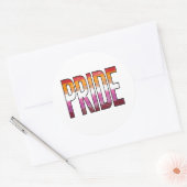 Lesbian Pride Word Runder Aufkleber (Umschlag)