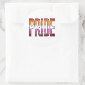 Lesbian Pride Word Runder Aufkleber (Tasche)