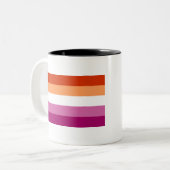 Lesbian Pride Zweifarbige Tasse (Vorderseite Links)