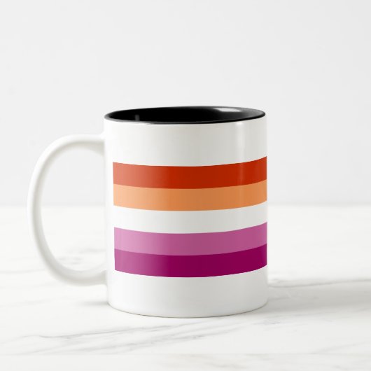 Lesbian Pride Zweifarbige Tasse (Links)